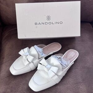 Bandolino White Mules Size 7